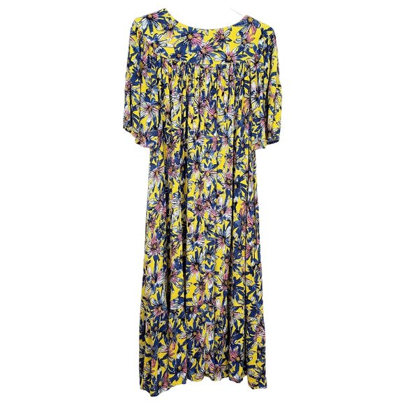 Go Softly Patio Dresses Go Softly Patio Dress L Yellow Floral